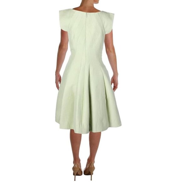 Halston HERITAGE Women's Silk Faille Cap-Sleeve Structured Cocktail Dress size 4 - Picture 2 of 6